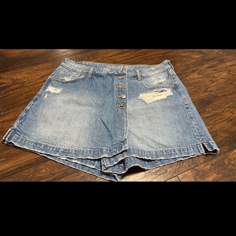 Denim Button-Up Skirt